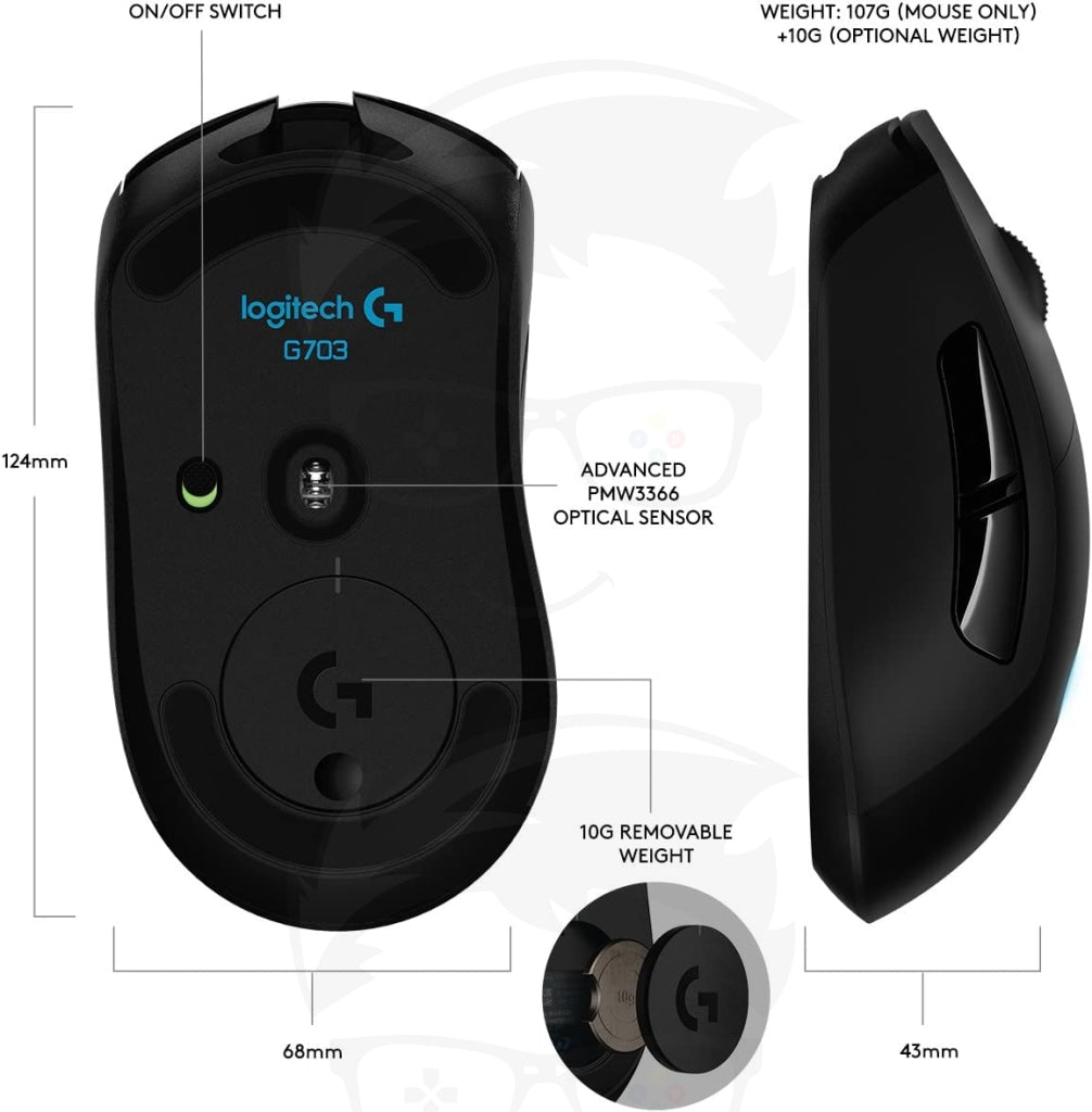 Logitech G703 LIGHTSPEED Wireless Hero- Gaming Mouse Logitech G703 LIGHTSPEED Wireless Hero- Gaming Mouse